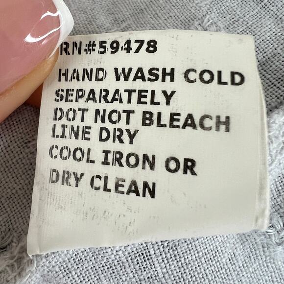 Lina Tomei Gray Tunic Top Linen Cowl Neck Sleeveless Size Medium M Made in ITALY - Picture 10 of 11